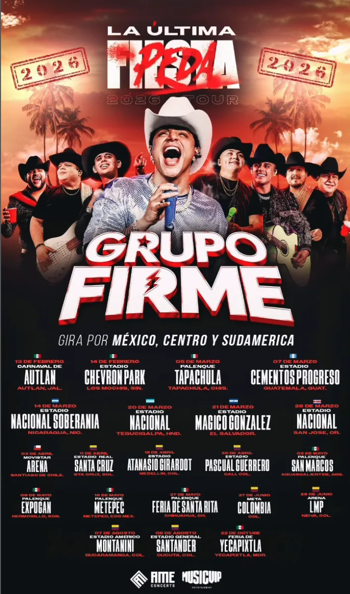 Grupo Firme se presenta el 02 de mayo en Palenque de San Marcos